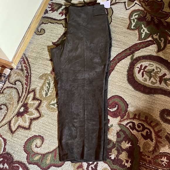 LIZ CLAIBORNE Women Size 22W Brown Suede Look Pant Side-Zip Stretch Luxe $85 NEW - Picture 5 of 16